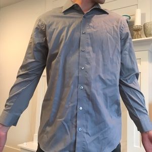 Grey button up shirt, casual,